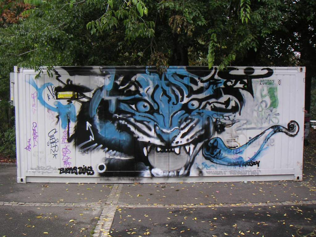 tiger in graffiti